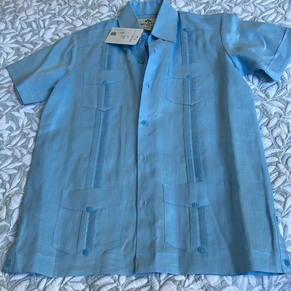 Boys 100% linen button up shirt - Picture 6 of 7